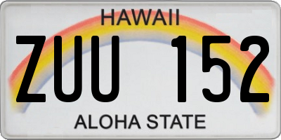 HI license plate ZUU152