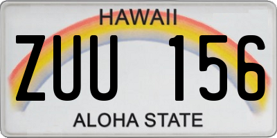 HI license plate ZUU156