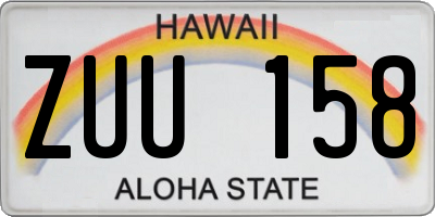 HI license plate ZUU158