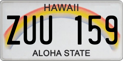 HI license plate ZUU159