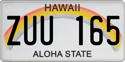 HI license plate ZUU165