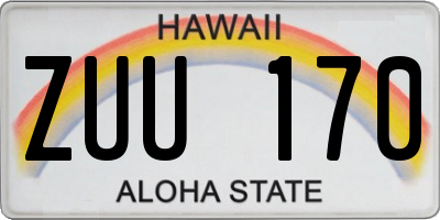 HI license plate ZUU170