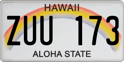 HI license plate ZUU173