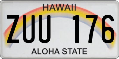HI license plate ZUU176