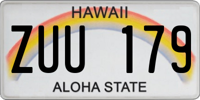HI license plate ZUU179
