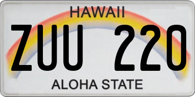 HI license plate ZUU220