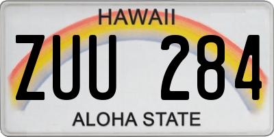HI license plate ZUU284