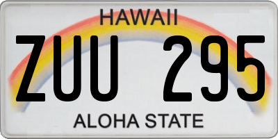 HI license plate ZUU295