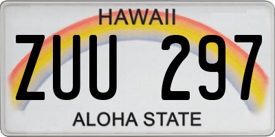 HI license plate ZUU297