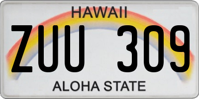 HI license plate ZUU309
