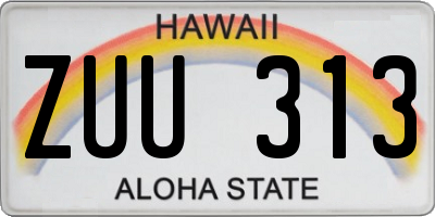 HI license plate ZUU313
