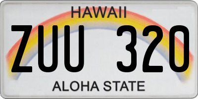 HI license plate ZUU320