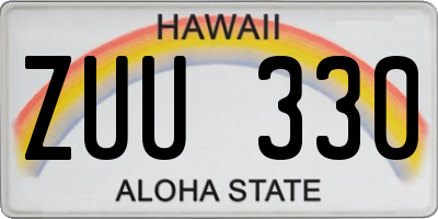 HI license plate ZUU330
