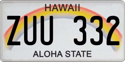 HI license plate ZUU332