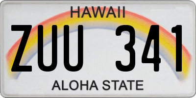 HI license plate ZUU341