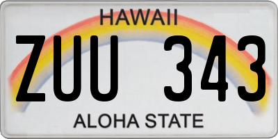 HI license plate ZUU343