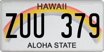 HI license plate ZUU379