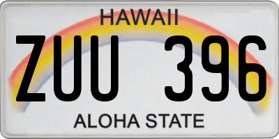 HI license plate ZUU396