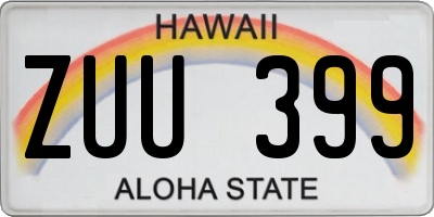 HI license plate ZUU399