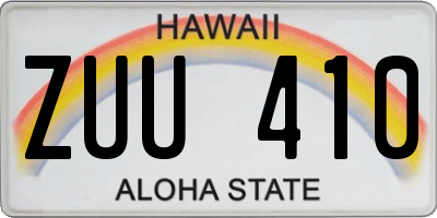 HI license plate ZUU410