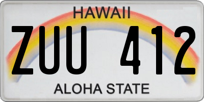 HI license plate ZUU412