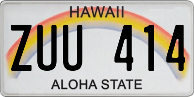 HI license plate ZUU414