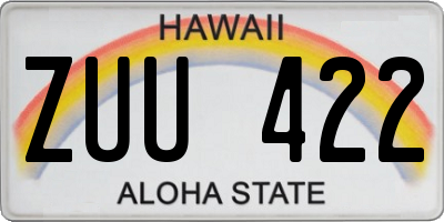 HI license plate ZUU422