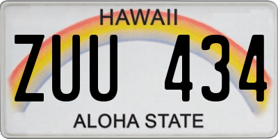 HI license plate ZUU434