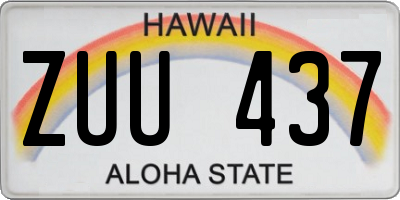 HI license plate ZUU437