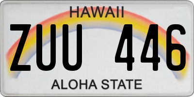 HI license plate ZUU446