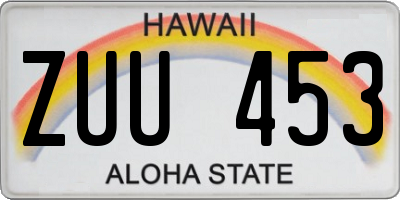 HI license plate ZUU453