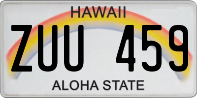 HI license plate ZUU459