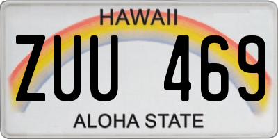 HI license plate ZUU469