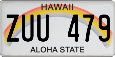 HI license plate ZUU479