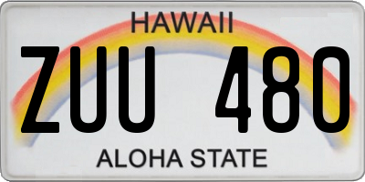 HI license plate ZUU480