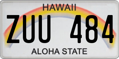 HI license plate ZUU484