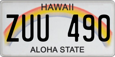HI license plate ZUU490