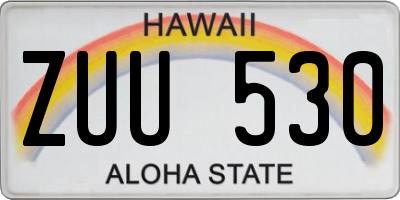 HI license plate ZUU530