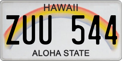 HI license plate ZUU544