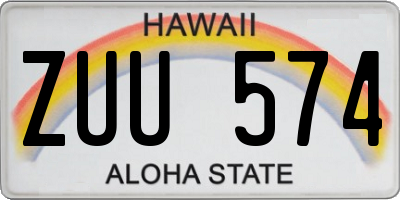 HI license plate ZUU574