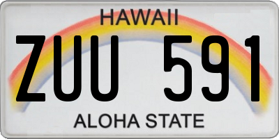 HI license plate ZUU591