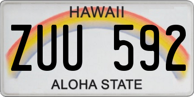 HI license plate ZUU592
