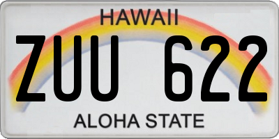HI license plate ZUU622