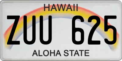 HI license plate ZUU625