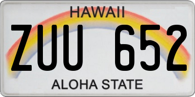 HI license plate ZUU652