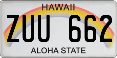 HI license plate ZUU662