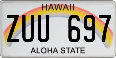 HI license plate ZUU697