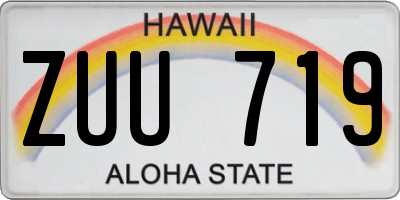 HI license plate ZUU719