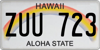 HI license plate ZUU723