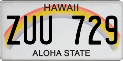 HI license plate ZUU729